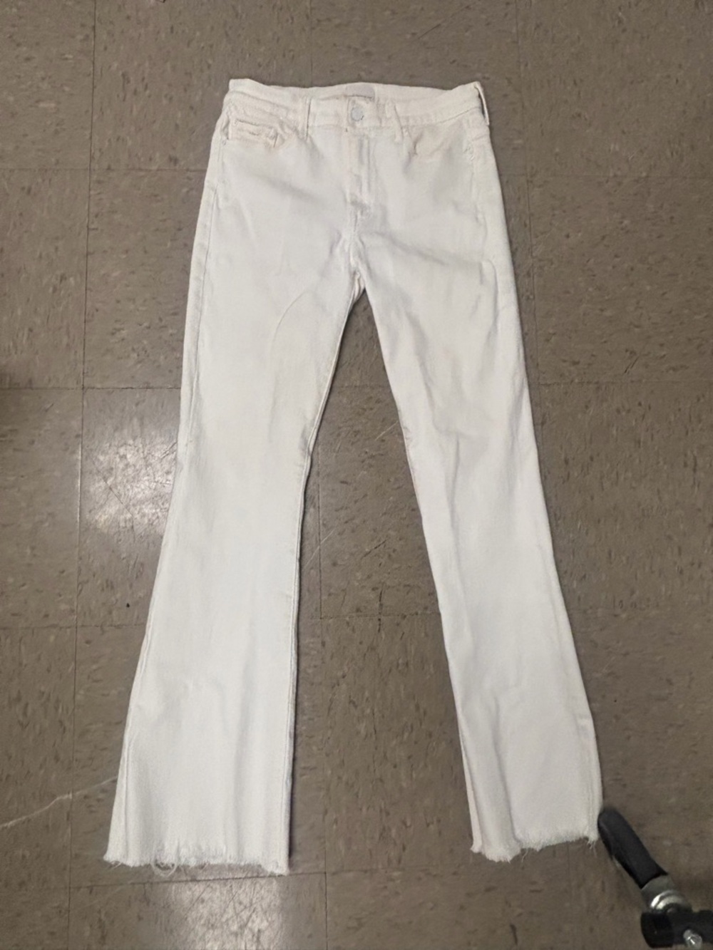 MOTHER White Fray The Weekender Jeans